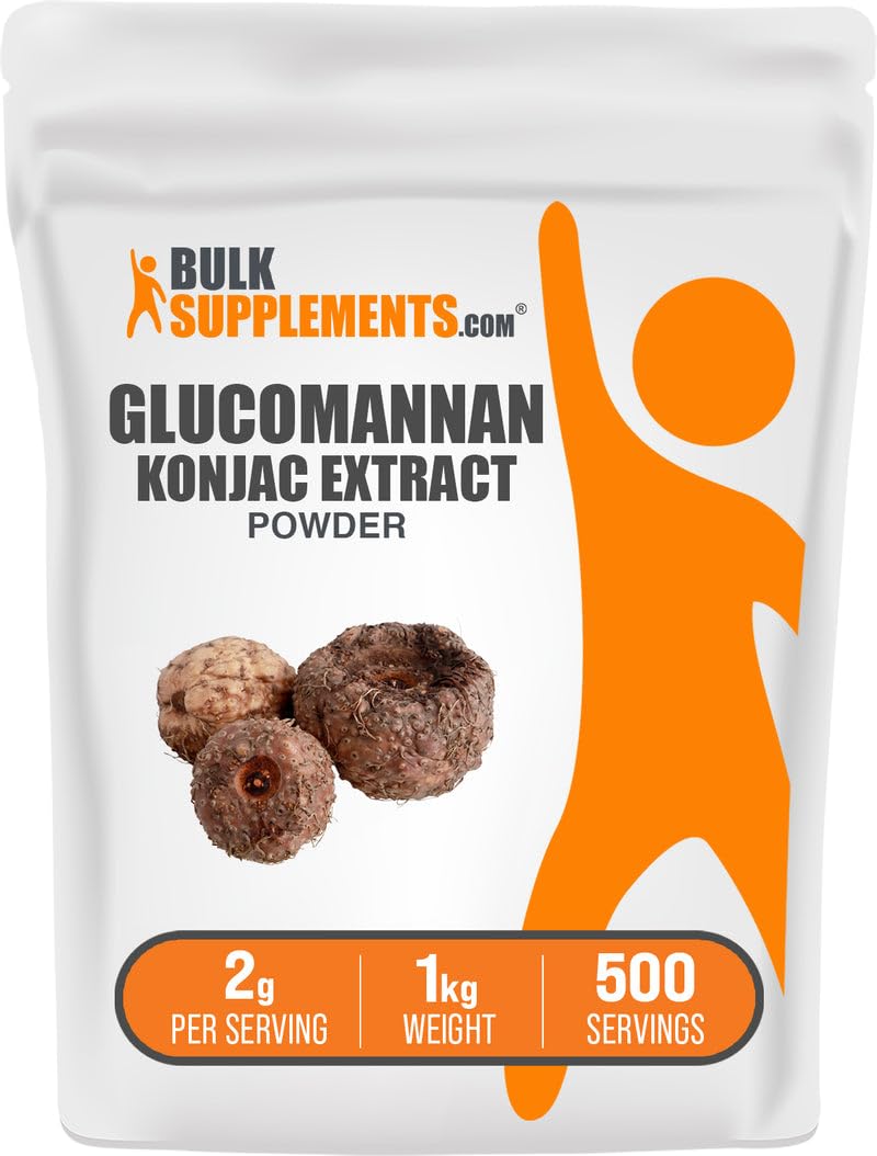 Poudre de Glucomannane BulkSupplements 1kg vue de face