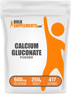 Poudre de gluconate de calcium BulkSupplements 250g vue de face