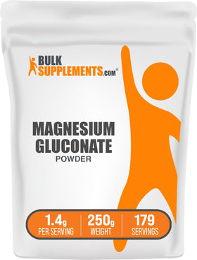 Poudre de Gluconate de Magnésium BulkSupplements 250g vue de face
