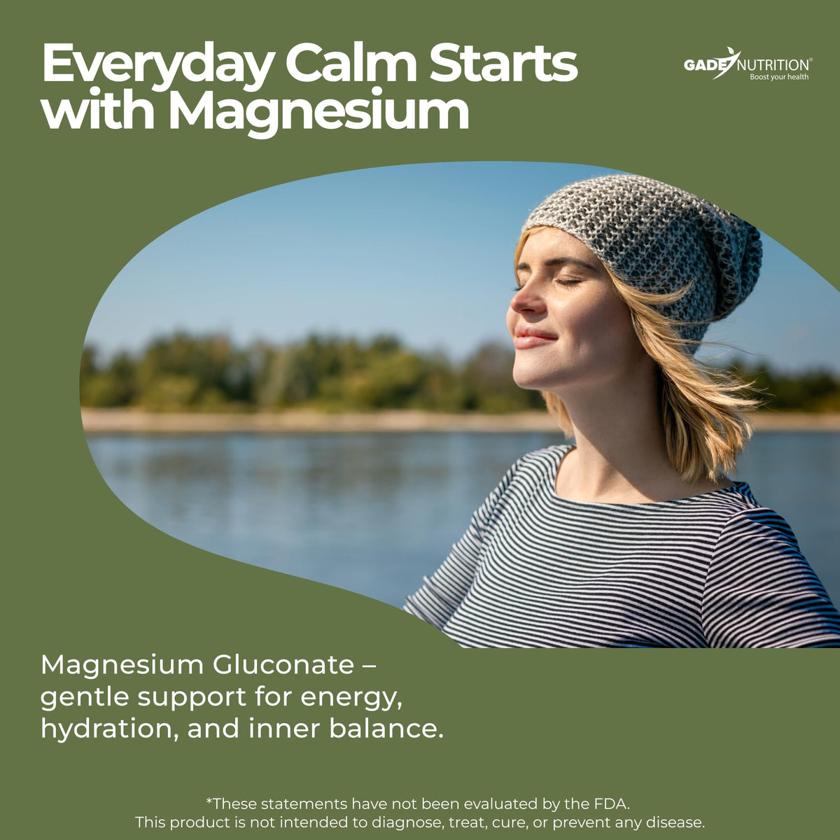 Poudre de gluconate de magnésium GADE NUTRITION avec cuillère doseuse