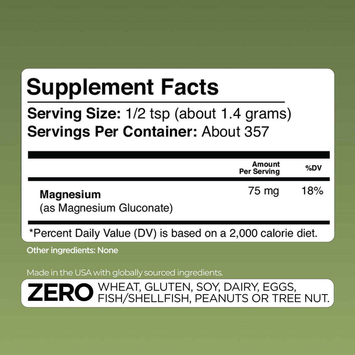 Poudre de gluconate de magnésium GADE NUTRITION dans un environnement de cuisine