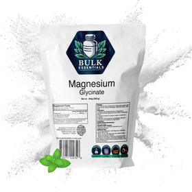 Poudre de Glycinate de Magnésium Bulk Essentials 250g vue de face