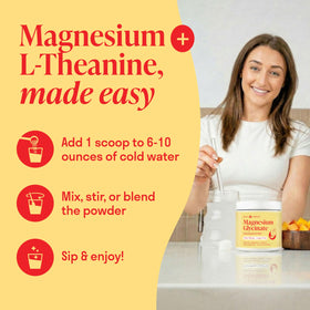 Poudre de glycinate de magnésium Nuven Naturals dans un verre d'eau