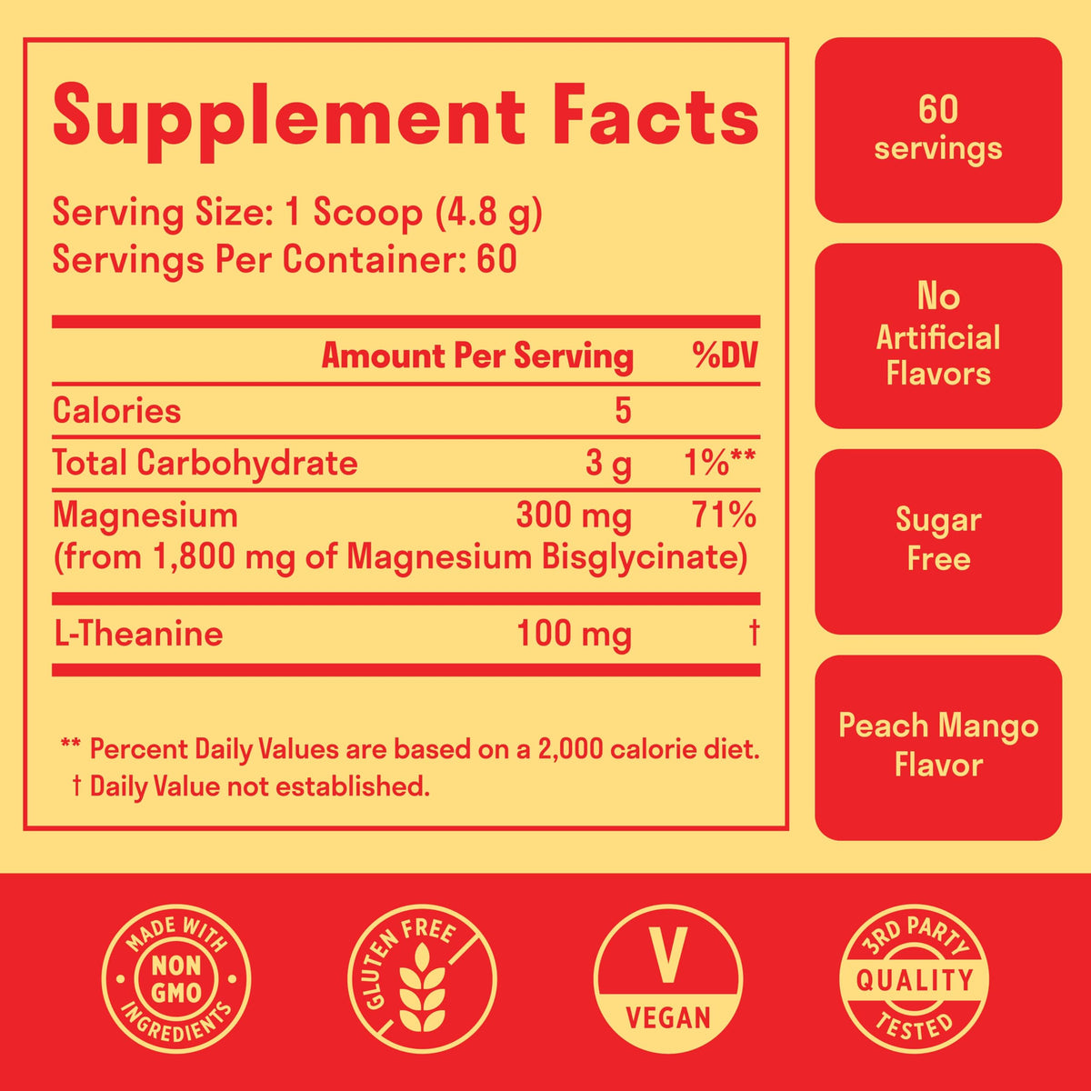 Poudre de glycinate de magnésium Nuven Naturals vue de côté avec cuillère