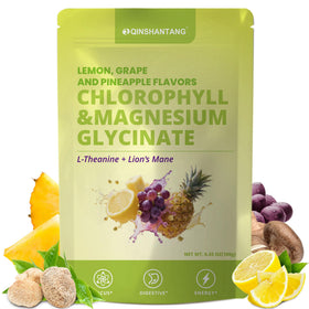 Poudre de glycinate de magnésium QIN SHAN TANG vue de face avec emballage