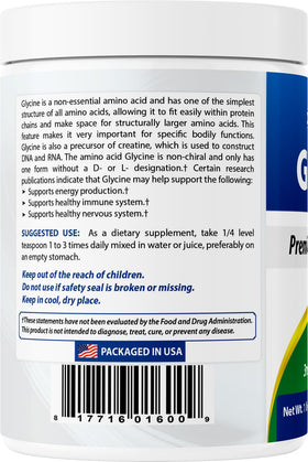Poudre de glycine Best Naturals avec une cuillère doseuse