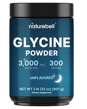 Poudre de glycine NatureBell 3000 mg vue avant avec le contenant