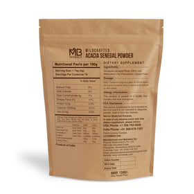 Poudre de gomme acacia MB Herbals 240g au milieu d'ingrédients naturels