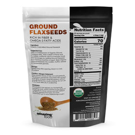 Poudre de graines de lin bio Amazing Nutrition 921g avec cuillère