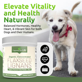 Poudre de graines de lin bio Lignans For Life 272g dans un bol