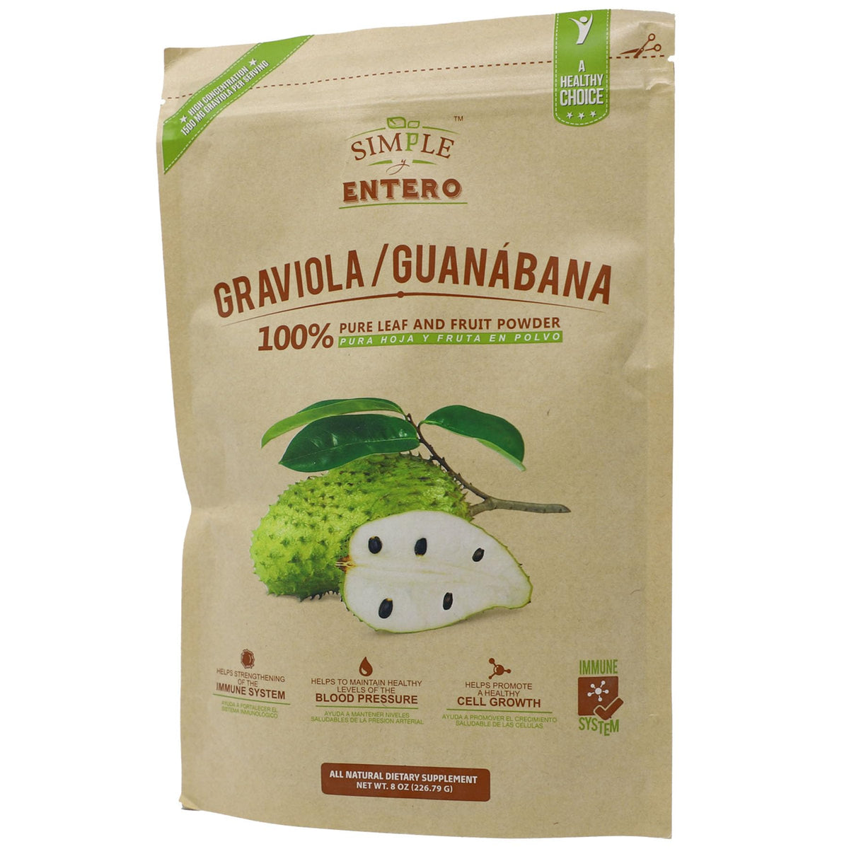 Poudre de Graviola mélangée dans un smoothie frais