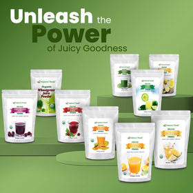 Poudre de jus d'alfalfa bio dans un smoothie