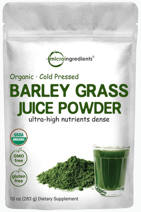 Poudre de jus d'orge bio Micro Ingredients 299g vue de face