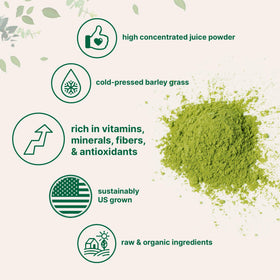 Poudre de jus d'orge bio Micro Ingredients avec cuillère doseuse