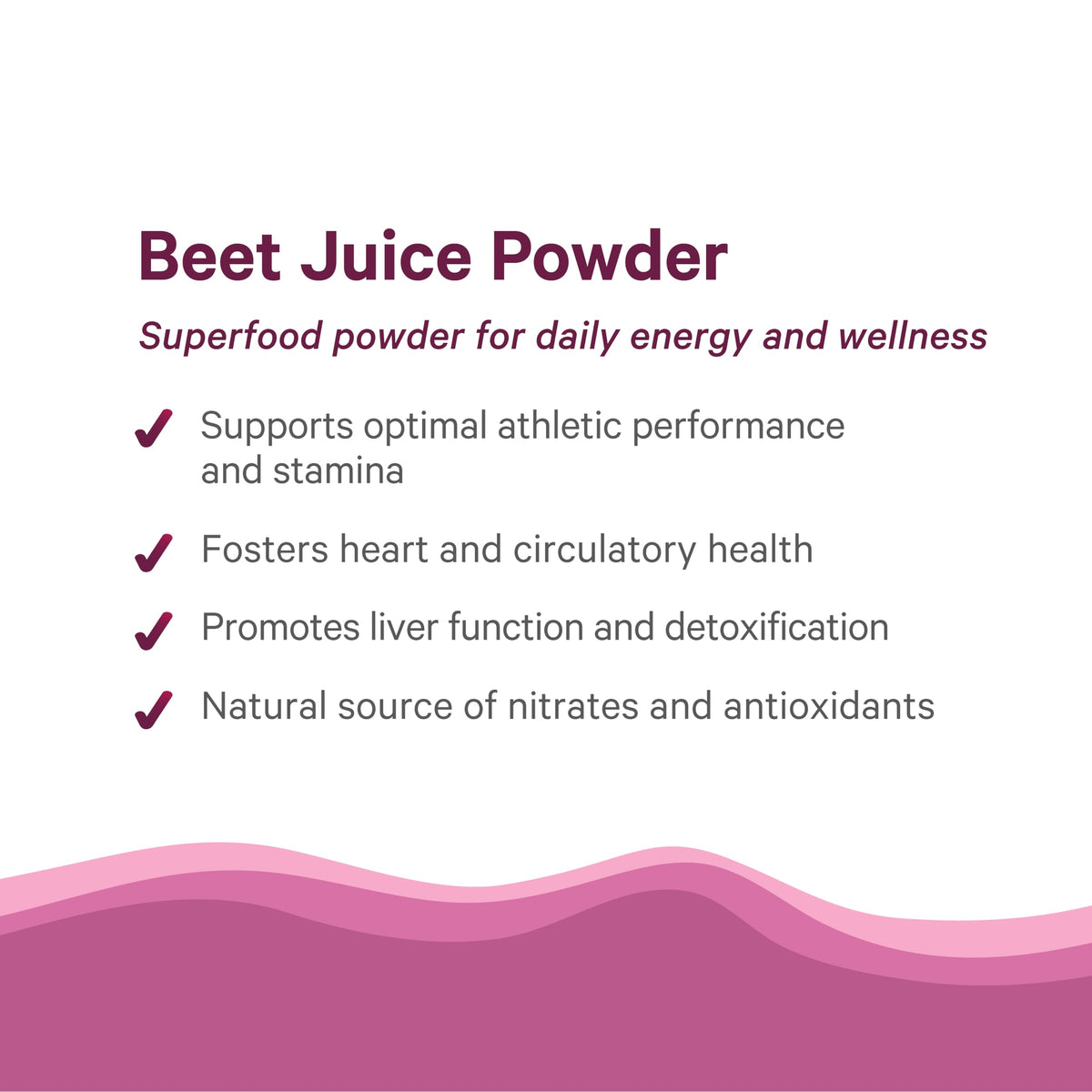 Poudre de Jus de Betterave Bio PURE SYNERGY sur une table en bois