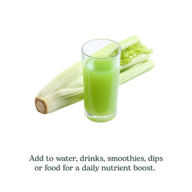 Poudre de jus de céleri bio ECLECTIC INSTITUTE avec des légumes frais