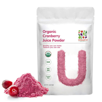 Poudre de Jus de Cranberry Bio 'D ORGANIC 454g vue de face