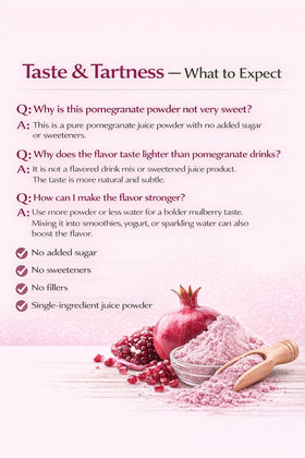 Poudre de jus de grenade bio 'D ORGANIC ajoutée à un smoothie