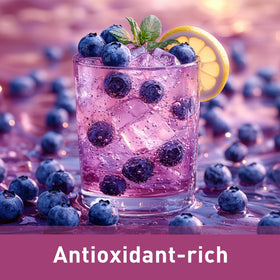 Poudre de jus de myrtille bio 'D ORGANIC en utilisation dans un smoothie