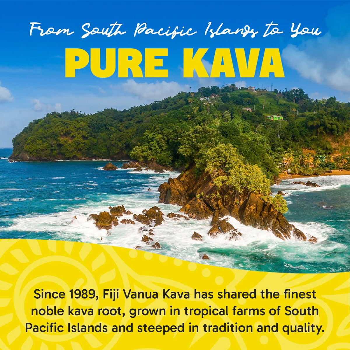 Poudre de kava de Fiji Vanua dans un cadre naturel