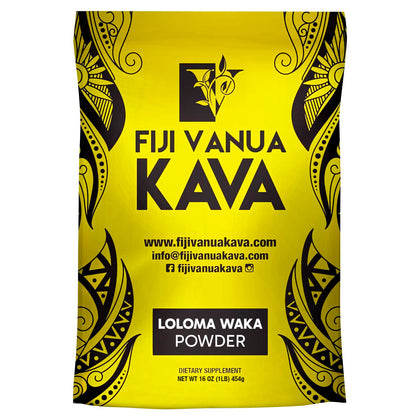 Poudre de kava Loloma Waka de Fiji Vanua Kava, 449g, vue de face