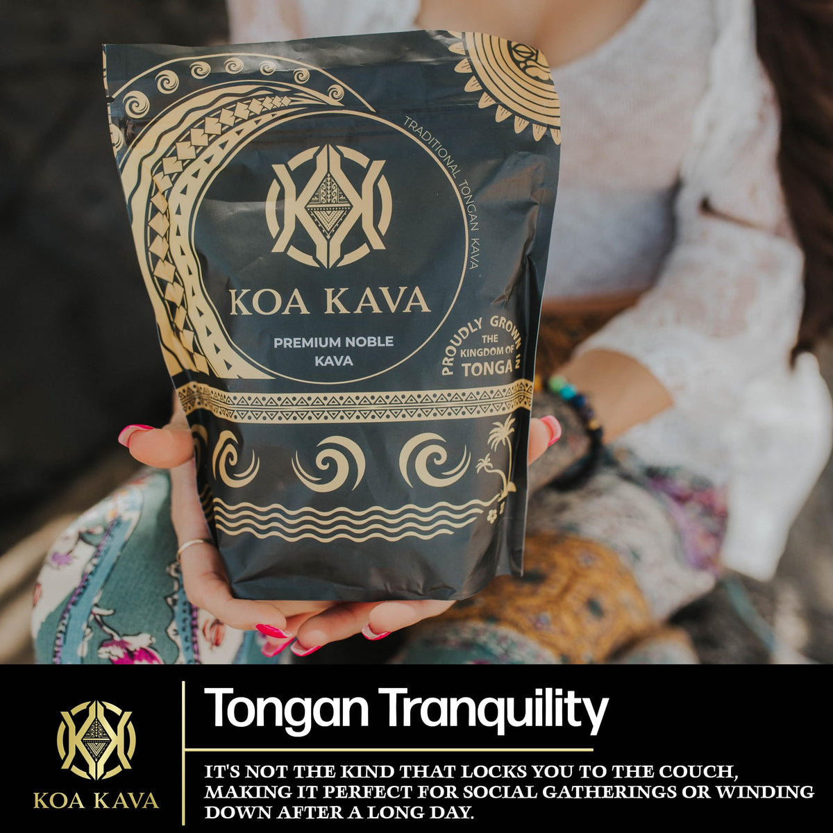 Poudre de Kava Tongan Noble Koa Kava dans un bol