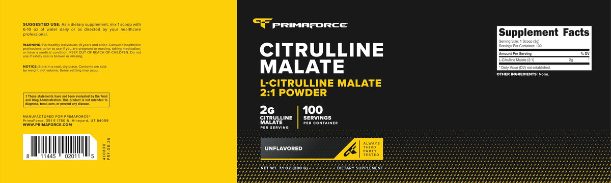 Poudre de L-Citrulline Malate Primaforce 200g, en cuisine