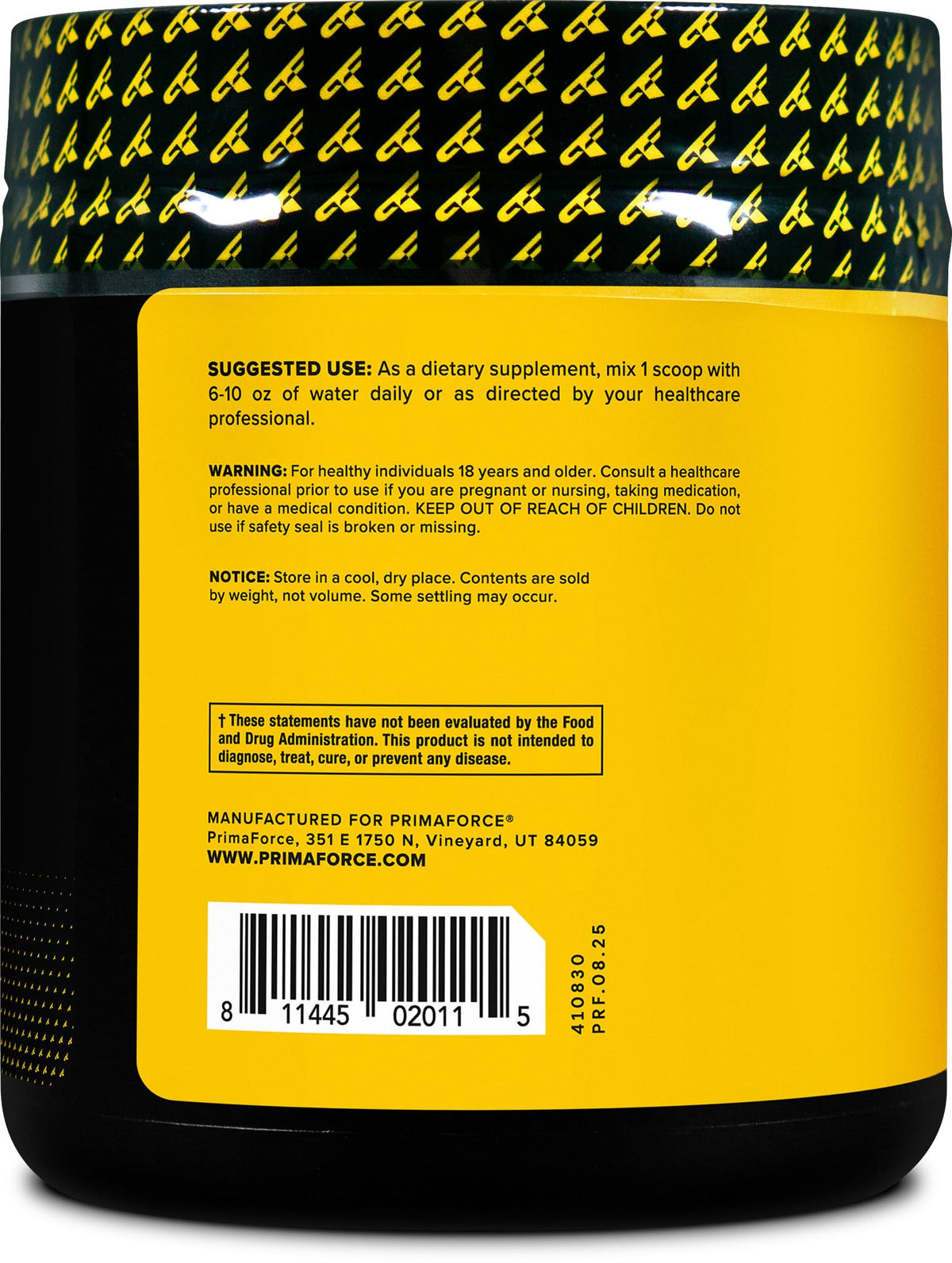 Poudre de L-Citrulline Malate Primaforce 200g, vue latérale