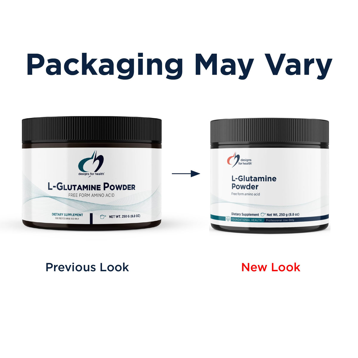 Poudre de L-Glutamine Designs for Health, mélange dans un verre d'eau