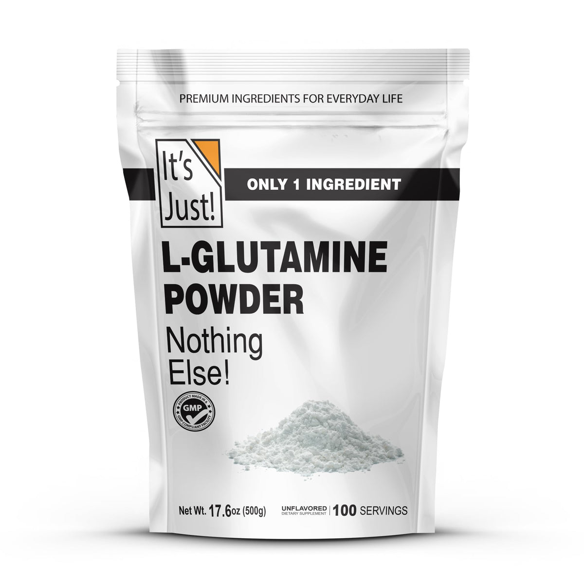 Poudre de L-Glutamine It's Just! 500g vue de face