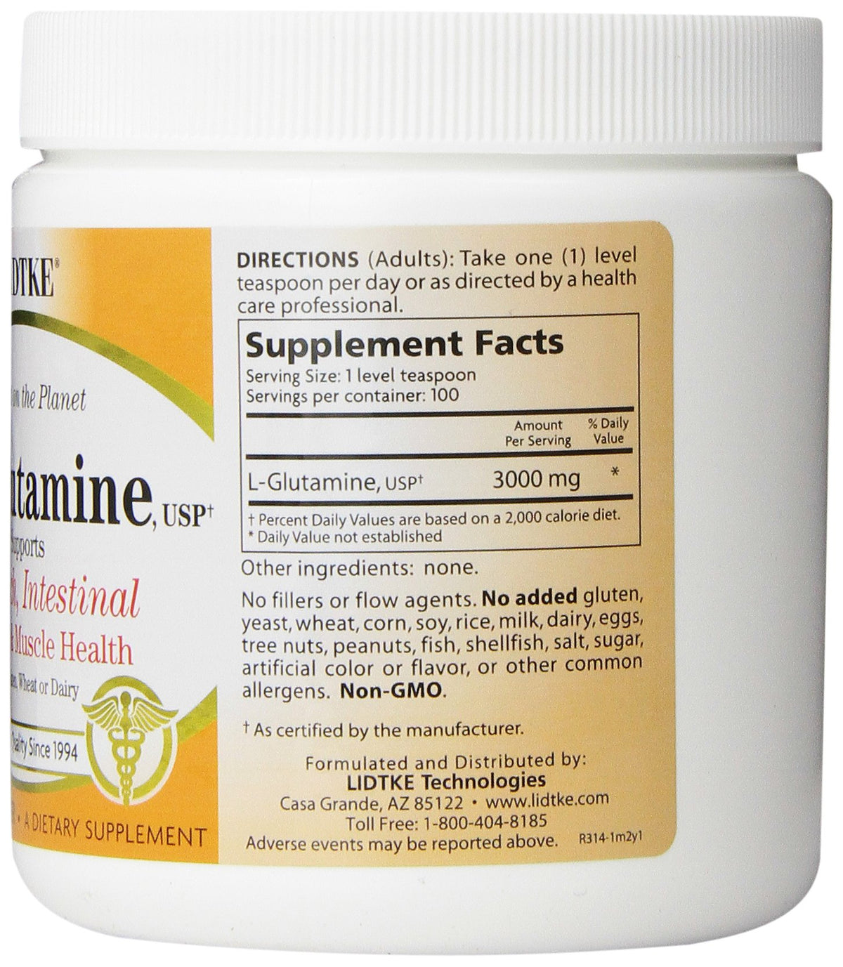 Poudre de L-Glutamine Lidtke 300g en utilisation dans un smoothie