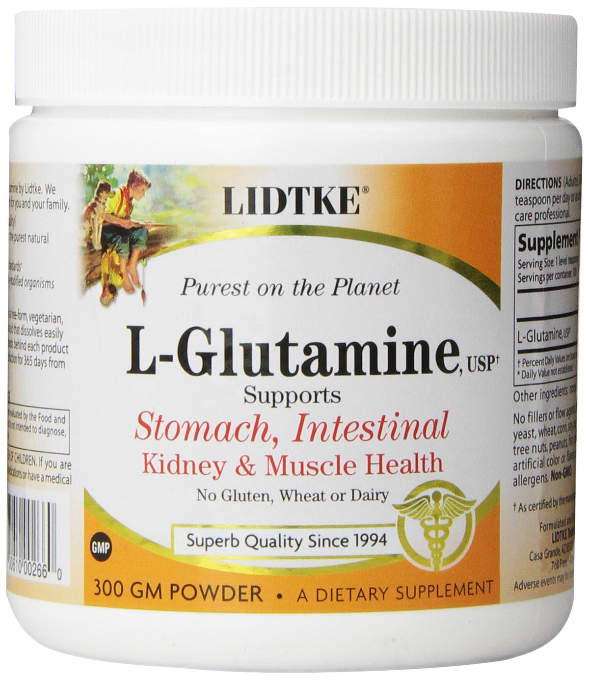 Poudre de L-Glutamine Lidtke 300g vue avant