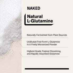 Poudre de L-Glutamine NAKED sur une cuillère
