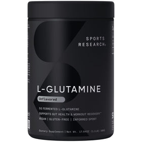Poudre de L-Glutamine Sports Research 615g vue de face