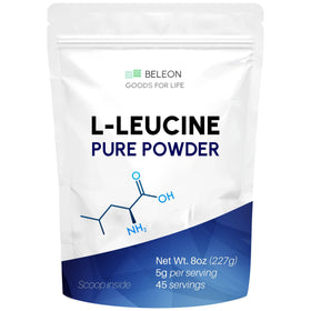 Poudre de L-Leucine Beleon Goods 222g vue de face
