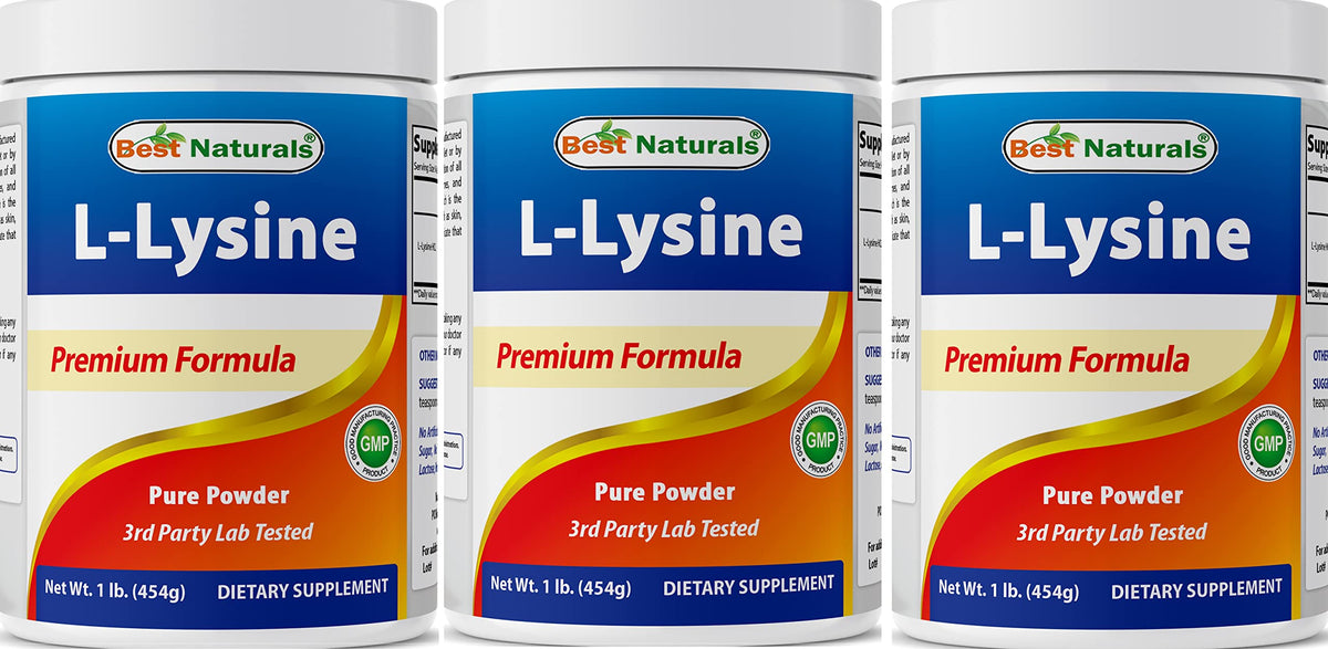 Poudre de L-Lysine Best Naturals 1560g vue avant