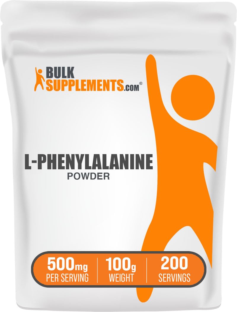 Poudre de L-Phénylalanine BulkSupplements 100g vue de face