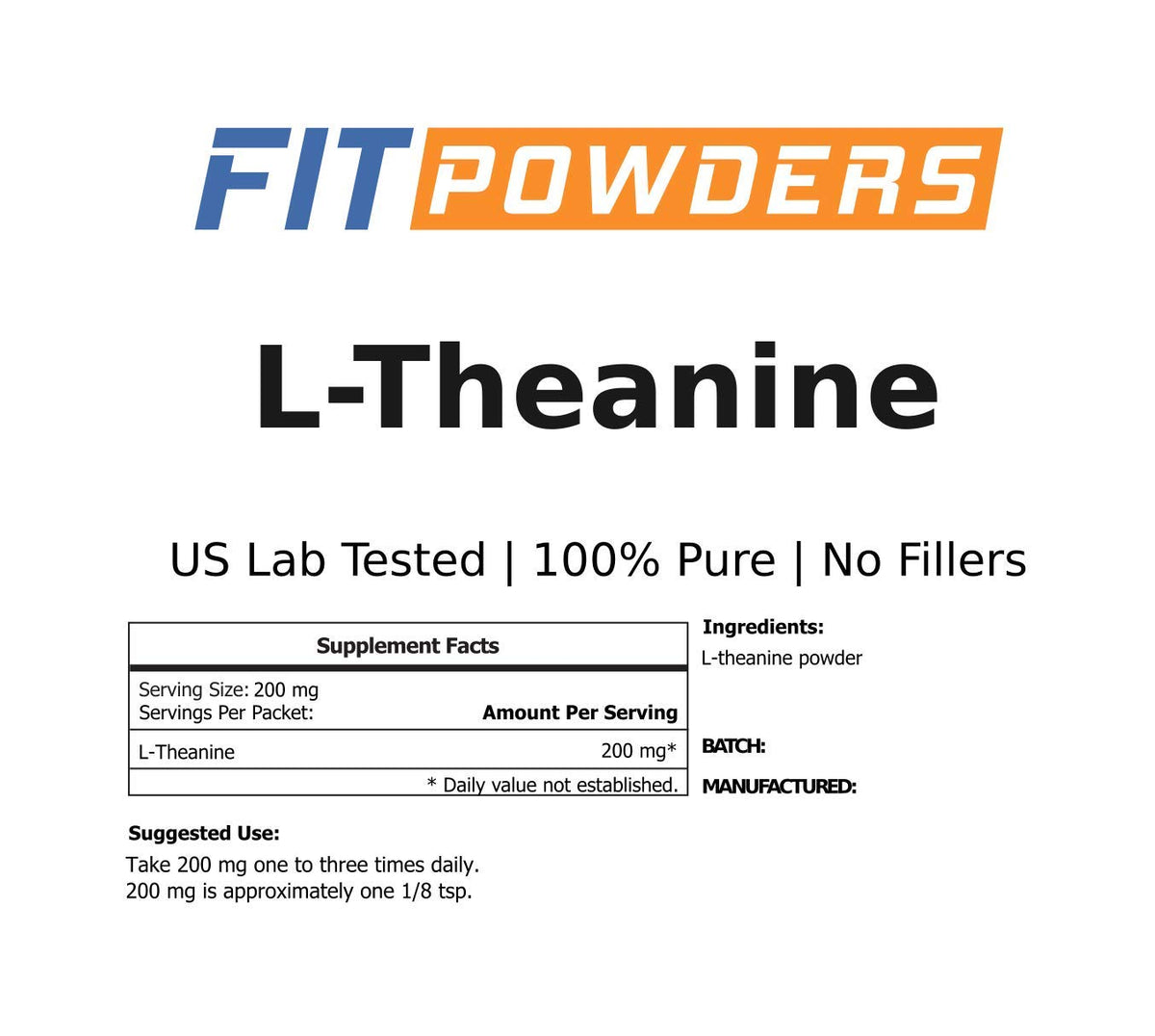 Poudre de L-Théanine FitPowders dans un verre d'eau