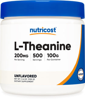 Poudre de L-Théanine Nutricost 100 g vue de face