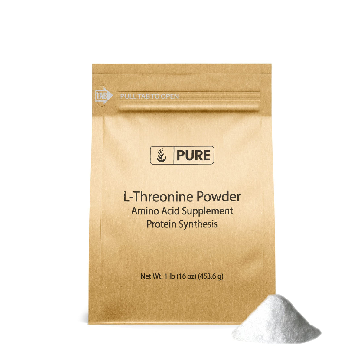 Poudre de L-Threonine PURE ORIGINAL INGREDIENTS 472g vue de face