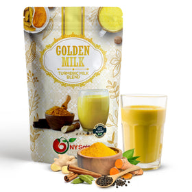 Poudre de lait doré NY Spice Shop 130g vue avant avec étiquette