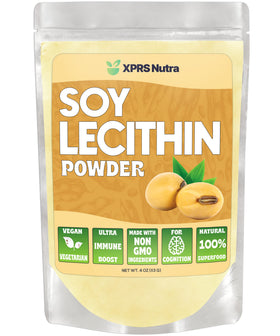Poudre de lécithine de soja XPRS Nutra 132g vue de face