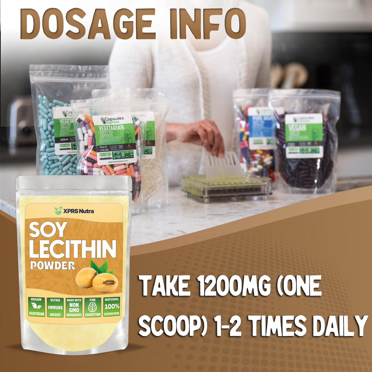 Poudre de lécithine de soja XPRS Nutra utilisée dans une recette