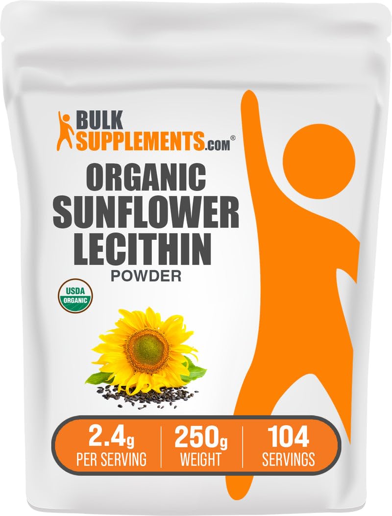 Poudre de Lécithine de Tournesol Bio BulkSupplements 250g avant ouverture