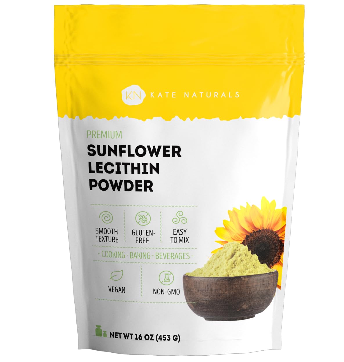Poudre de Lécithine de Tournesol Kate Naturals 449g vue avant