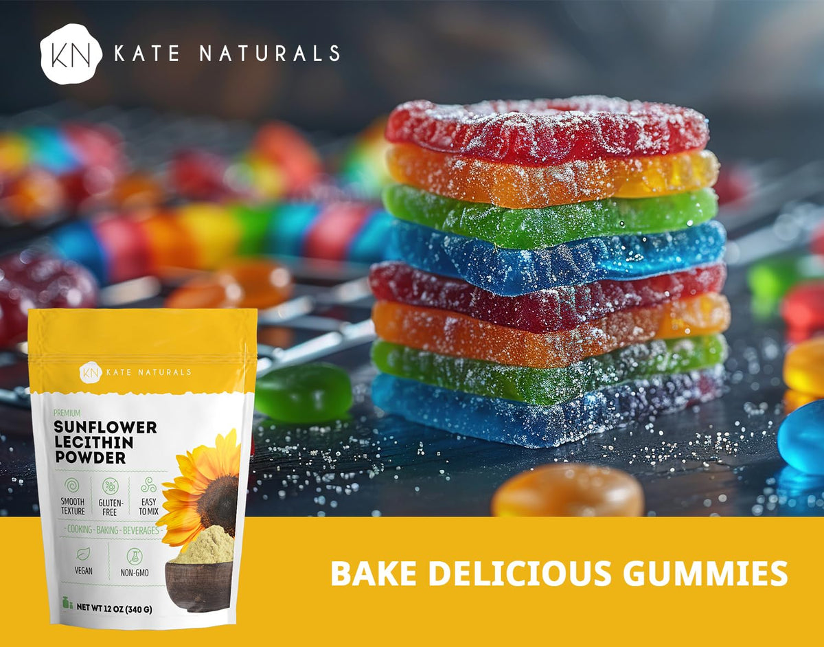 Poudre de lécithine de tournesol Kate Naturals dans un bol