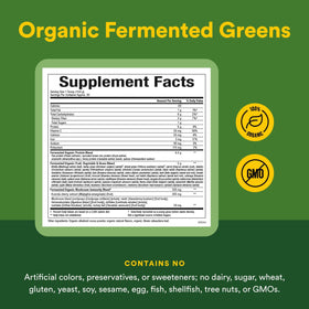 Poudre de légumes bio Natural Factors 299g dans un verre d'eau