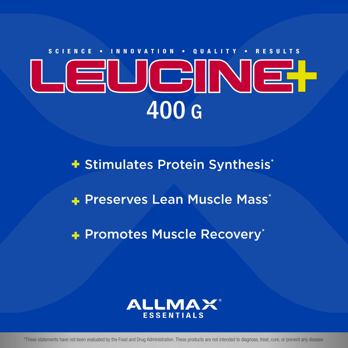 Poudre de leucine ALLMAX sur une table avec une cuillère