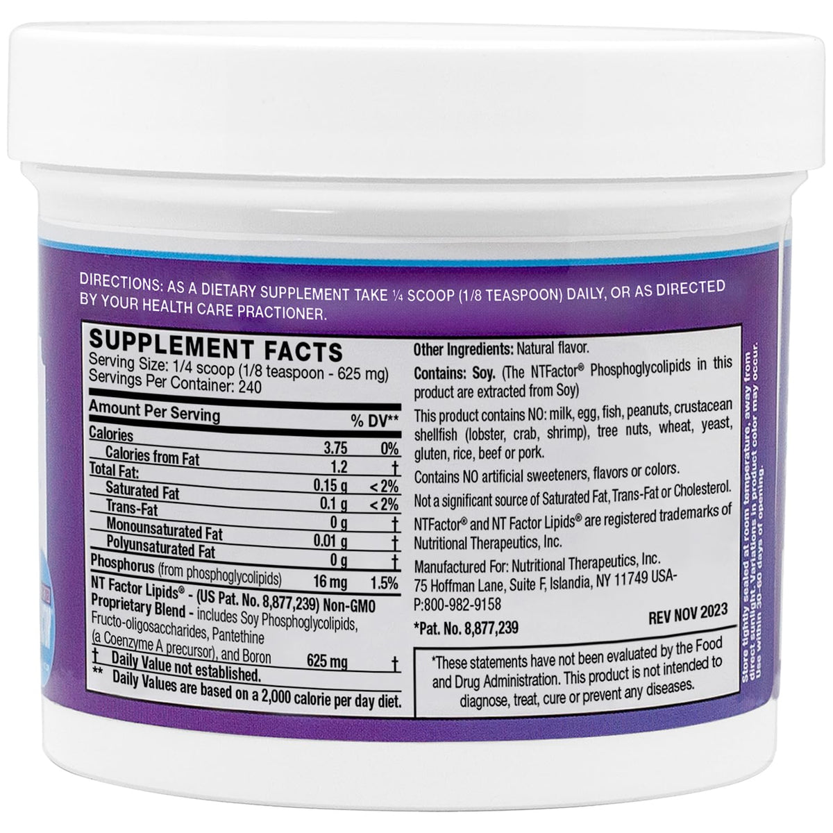 Poudre de Lipides NT Factor, cuillère pour dosage incluse
