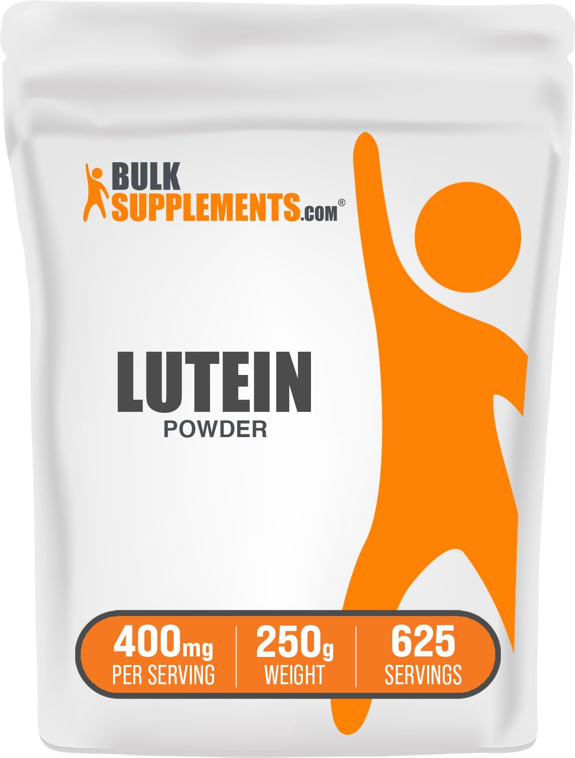 Poudre de lutéine BulkSupplements 250g vue de face